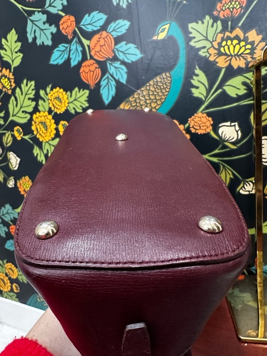 Gucci Heart Print Dome Satchel – Burgundy Leather Trim - Picture 12 of 15